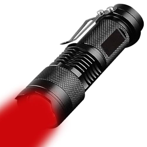 POCKETMAN Hohe Leistung 3-Mode rote LED Taschenlampe, variable Brennweite mit Clip, rote Taschenlampe für Astronomie, Luftfahrt und Nachtbeobachtung