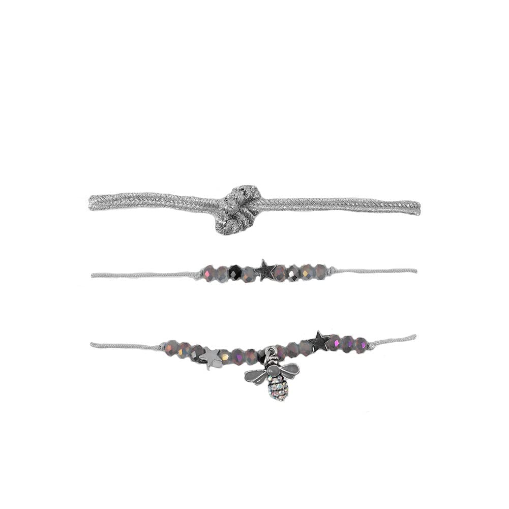 DDRICH 3 Pcs String Bracelet Handmade Braided Rope Charms Boho Seed Beads Surfer Bracelet for Women Girls