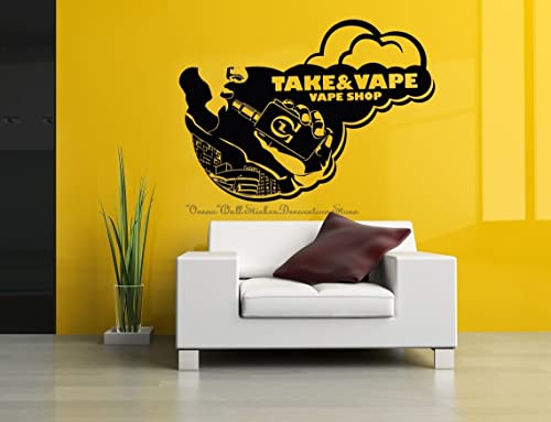 Wandaufkleber Shop Shisha Elektronische Zigarette Dampf Rauch Öl Shop Schild Schaufensterdekoration-59x42cm