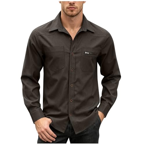 Chemise homme manche longue décontractée en coton doux régulier