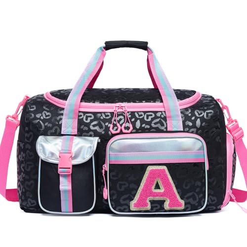 Bolsa de Deporte Niña Letra A Personalizada – Bolsa de Viaje con Compartimento para Zapatos – Bolsa de Piscina, Gym y Playa – Maleta Infantil Fin de Semana