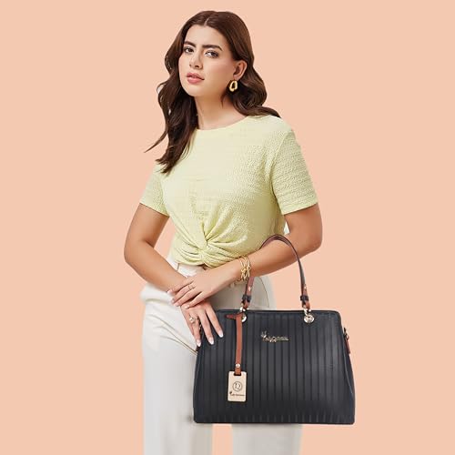 Image of Lady Quinton Women's Striped Line Handbag for Women| Ladies purse | Stylish Shoulder Bag | Gift for Women