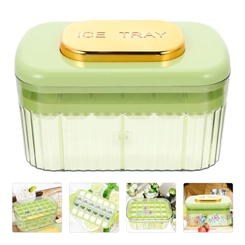 Molde para cubitos de hielo flexible con tapa color verde miniatura 2