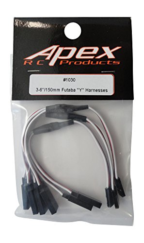 Apex Rc Products 3 Pack - 6" / 150Mm Futaba Style Servo Y Harness 1030 #TOP4