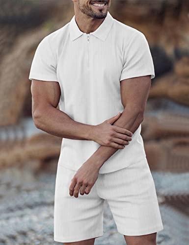 JoZorro Mens Polo Shirts and Shorts Set Tracksuit Fashion Casual Summer 2 Piece Outfits for Men2
