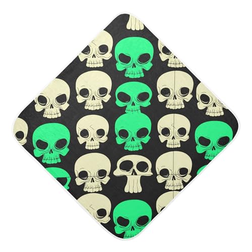 Kigai Baby Hooded Towel Absorbent Baby Bath Shower Towel with Hood for Newborn Boys Girls Babies Infant Toddler (Cartoonish Skulls 30 x 30 in)