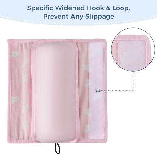 Image of COOLBEBE Seat Belt Pillow for Kids, Extra Soft Toddler Travel Pillow for Car Seat, Universal Carseat Strap Cushion Pads for Childs Baby People Adults, Pink Unicorn