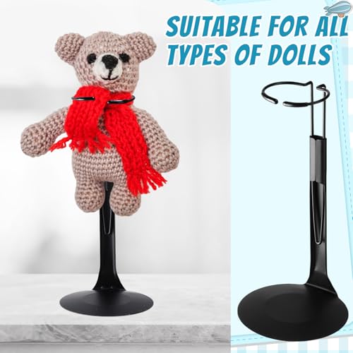 Image of Yaocom 24 Pcs Doll Stands Adjustable Action Figure Stands with Expandable Waist Wire for 8 inch-12 inch Dolls Action Figure(Black)