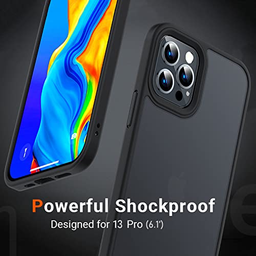 Image of Pikkme Back Cover | Defender Series | Shockproof | Full Camera & Drop Down Protection | Raised Edges | Super Soft-Touch | Bumper Case for iPhone 13 Pro (Black)