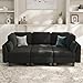 Dowiean Sectional Sleeper Sofa, 6 Seaters Modular Sleeper Sofa Couch, Comfy Sectionals Couches Bed, Convertible Sofas with Ottomans, Modular Sectional Couches for Living Room, Dark Grey
