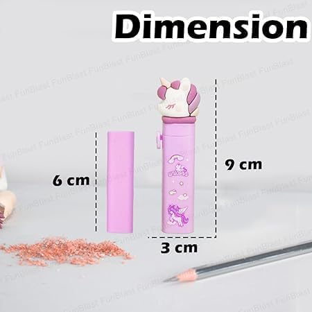 KALRA MAGIC® Cute Cartoon Girl Theme Eraser Pack of 2 | Rectangular Kawaii Rubber Erasers for Kids | Smooth Erasing Stationery for School & Office (Purple-Pink) 1