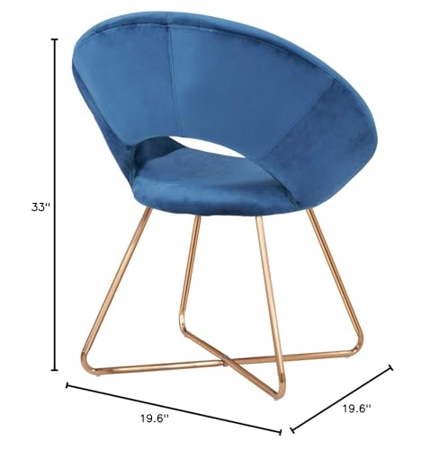 Sillón Plegable Terciopelo Azul miniatura 2