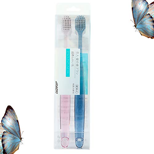 HEMOTON 2 Pcs Escova de Dentes de Cerdas Macias Manual Escova de Dentes de Cerdas Compactas Extra Ma
