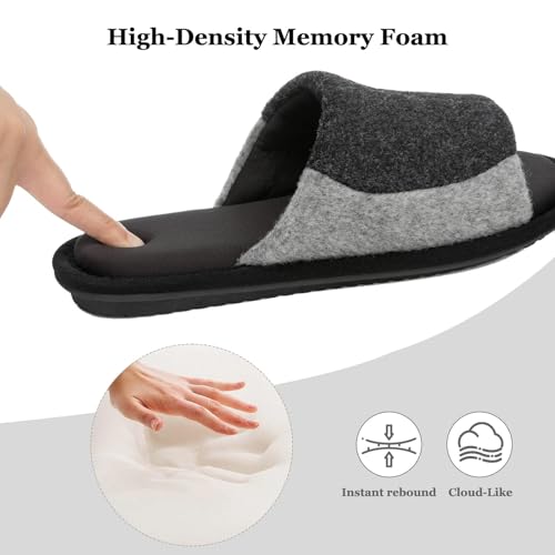 Mens Two-Tone Slippers with Memory Foam Open Toe House Shoes Non-Slip Men's Slippers Comfy Indoor Slipper for Men Gifts for Men Him Dad3