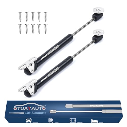 OTUAYAUTO 10 inch Gas Strut - 100N/22.5Lbs Universal Lift Support - for Truck Pickup Tool Box Lid,RV Bed Platform, Floor Hatch, Lightweight Cabinet Door, Camper Shell (Come with 4 Mounting Brackets)