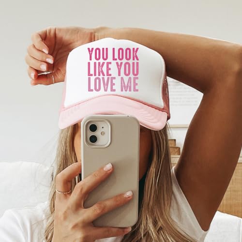Image of You Look Like You Love Me Trucker Hat Country Song Lyrics Adult Classic 5 Panel Mesh Snapback