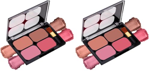 Image of Colors Queen Blush and Highlighter Palette for Face Makeup | Matte Finish, Highly Pigmented & Lightweight Silky Smooth Texture | Blusher and Highlighter Palette with Brush (Multicolor - 03)
