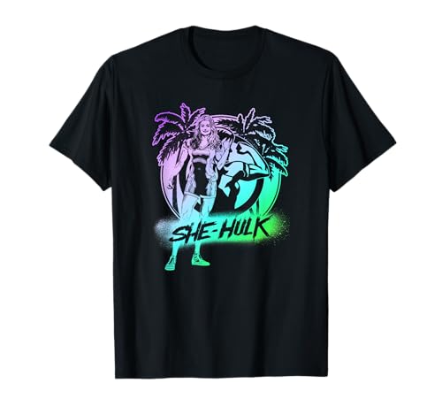 T-shirt Marvel She-Hulk coupe premium en tissu noir et col rond résistant
