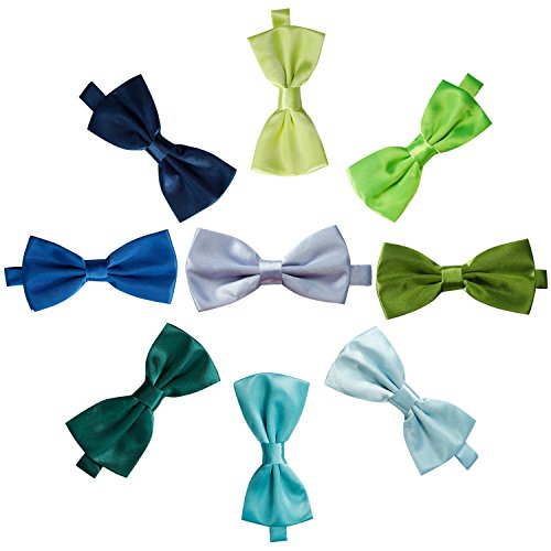 Dandiao 20 Pcs Elegant Pre-Tied Bow Ties Formal Tuxedo Bowtie Set With Adjustable Neck Band,Gift Idea For Men And Boys, Medium #TOP3