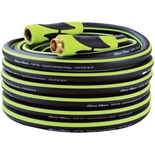 Garden Hose,Hybrid 5/8 in.×50FT Water Hose, Both End Swivel, Heavy Duty, Light Weight, Flexible …