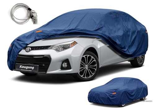 Image of Kaugung Heavy Duty Car Cover Custom Fit Toyota Corolla (1993-2024), Waterproof All Weather Resistant Outdoor Sun Rain Dust Snow Protection with Anti-Theft Lock. (USA Warehouse, Within 3-7 Days)
