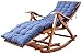 HOUFT Sdraio da Esterno Sdraio da Giardino Sedia a Dondolo in bambù Sdraio Pieghevole a gravità Zero Chaise Patio Sedia per Prendere Il Sole con reclinabile Letto per Dormire Mobile (Color : Blue)