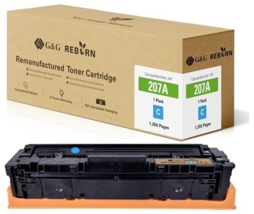 Toner compatible HP 207A cyan W2211A G&G laser de remplacement 1250 pages 21282
