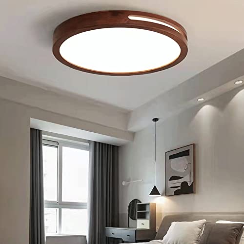 Lámpara de panel plano para dormitorio con estilo japonés y madera natural 3