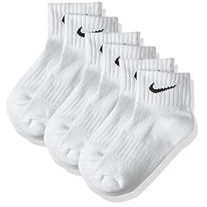 NIKE Cushion Value One Quarter Sock – White/Black, M