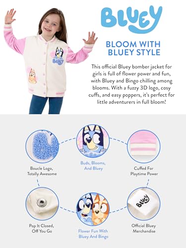 Bluey Jacket, Long Sleeve Girls Jacket, Kids Cotton Bomber Jackets, Girls Clothing3