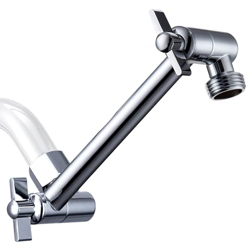 G-Promise Shower Head Extension Arm, Stainless Steel Adjustable Extender with Locking Set Screw, Rise or Lower Rainfall and Fixed Shower Head (6 Inch, Chrome)