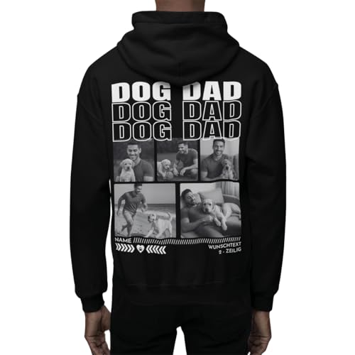 PartyMagix Personalisierter Hoodie mit Haustierfoto – individuell mit Hund, Katze oder Anderen Tieren gestaltbar – Namen, Text & Fotocollage mit 3–8 Bildern frei wählbar – Geschenk für Tierliebhaber