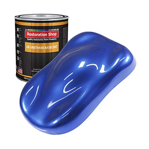 Restoration Shop - Daytona Blue Pearl Urethane Basecoat Auto Paint - Gallon Paint Color Only - Professional High Gloss Automotive, Car, Truck Refinish Coating #TOP4
