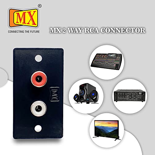 MX 2-Way RCA Female Connector Wall Plate – Dual RCA Audio Video Coupler Panel for Stereo Systems, Amplifiers, Speakers, Home Theater, AV Equipment & Car Audio (Red/White, Pack of 5) 5 41GNjzT1ebL