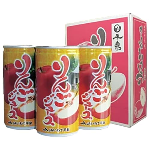 JAいわて平泉 [果汁100%りんごジュース] 完熟しぼり 飲みきりサイズ195g×30缶