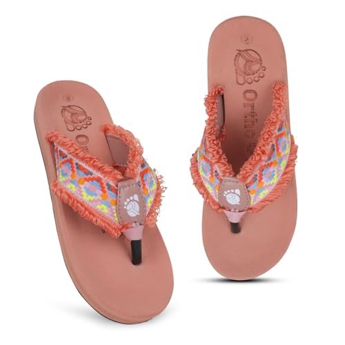 Image of Ortho + Rest Doctor Slippers for Women Orthopedic Flip Flop | with Fringed Strap Non Slip Lightweight Comfortable Flat Casual Stylish Dr Chappals and House Flip flops For Ladies and Girls