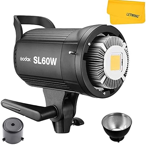 Godox SL-60W SL60W LED Video Light，5600±300K Wirelessly Adjust Brightness,Bowens Mount Photography Light for Studio Photography Video Recording Outdoor Shooting