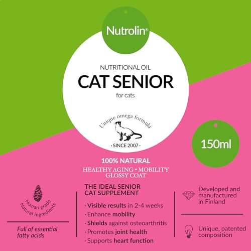 Nutrolin Cat Senior Health Supplement 7yrs+. Rich in Omega 3, 200mg/ml, Antioxidant Vitamin E, Enhances Mobility - Image 2
