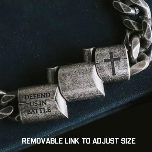 Hero Company Saint Michael Protect Us Cuban Link Bracelet: Helps Pair Veterans With A Service Dog Or Shelter Dog3