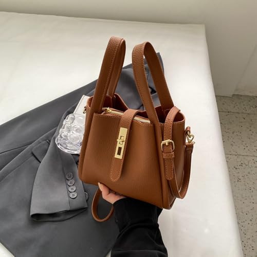 Genuine Leather Bucket Bag for Women with Zipper Closure Handbag Adjustable Shoulder Strap Crossbody Bag Stylish Shoulder Bag2