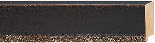 Picture Frame Moulding (Wood) 100ft Bundle - Distressed/Aged Black Finish - 2.25