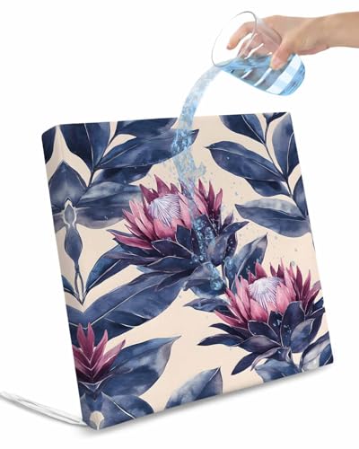 2 Pack Blue Purple Botanical Waterproof Cushion Covers with Ties, Outdoor Patio Chaise Lounge Chair Seat Cushion Slip Covers Replacement(Only Cover) Spring Flowers Summer Vintage 22