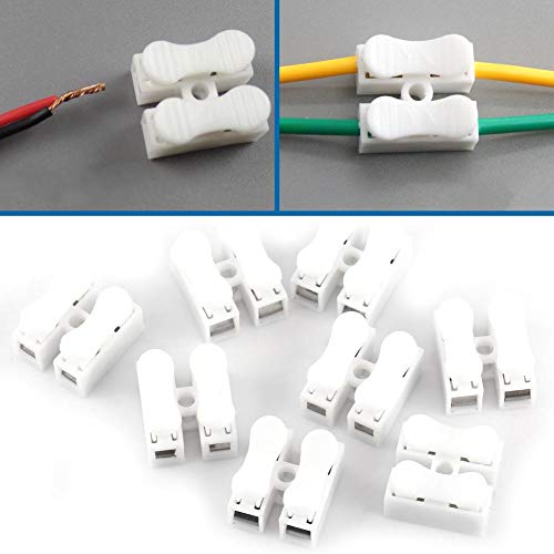 Borne com braçadeira de mola, 100 conectores rápidos Conector de fiação, branco Terminais de fiação
