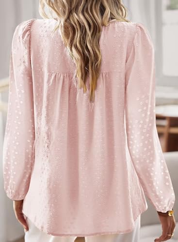 Image of Falechay Womens Tops Flowy Boho Dressy Casual Lace Cute Long Sleeve Shirts