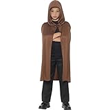 Farbe: Braun NET TOYS Kinder Cape Jedi Umhang braun Star Wars Mantel Mittelalter Umhangmantel Halloween Umhangmantel Dracula Mottoparty Accessoire Karnevalskostüme Jungen