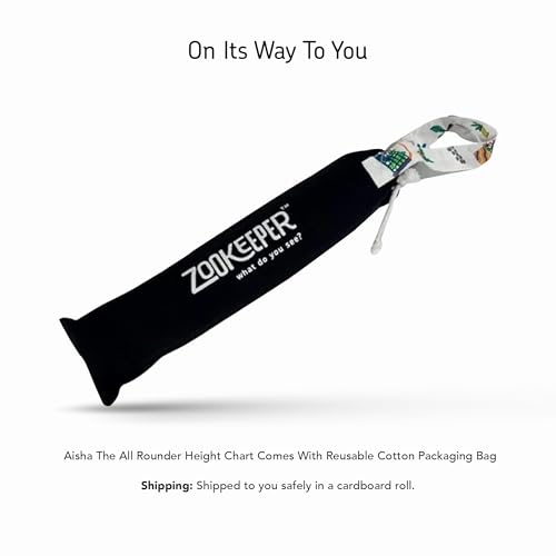 Image of ZOOKEEPER Height Chart for Kids (19 inch-72 inch) Premium Tim The Traveller Durable Cotton Wall Hanging Growth Measuring Ruler for Baby Room, Nursery and Playroom Cute Home Wall Decor and Perfect Gift for Boys and Girls