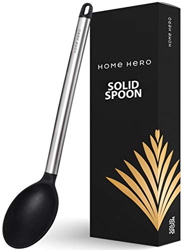 Silicone Spoon Large Cooking Spoon Basting Spoon - Solid Serving Spoon for Cooking