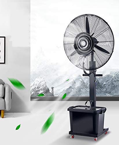 Ventilador de nebulización oscilante, Ventiladores de pie con Pedestal, 3 velocidades de enfriamiento, Motor Fuerte oscilante de 90° para Uso Industrial, Comercial y Exterior, 220 V/50 Hz
