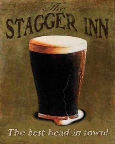 Buyartforless BUY ART FOR LESS Officially Licensed Stagger Inn by Robert Downs Art Poster - 20 x 16 Inch - Decorative Print - Poster Paper - Ready to Frame