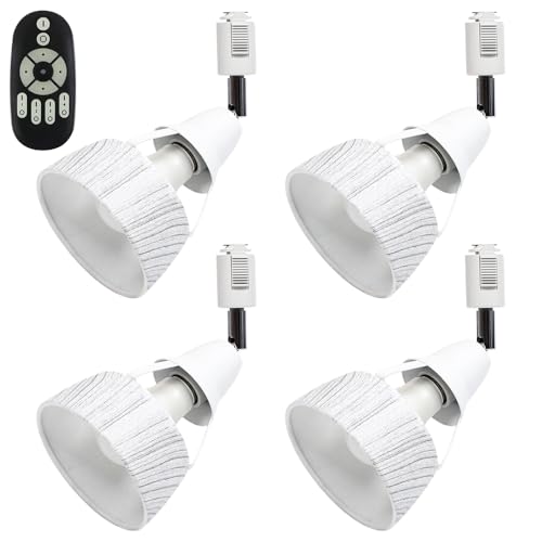 共同照明 4個セット レール用スポットライト E26 SETGD-E26DG-9WCT-4B-Y LED電球60W形付き 調光調色 リモコン付き ダクトレールライト 北欧 間接照明 照明器具 レール用 ダイニング リビング用 居間用(グレー)